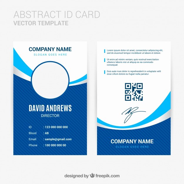 Employee Id Card Template Free Download Elegant Abstract Id Card Template with Flat Design Vector