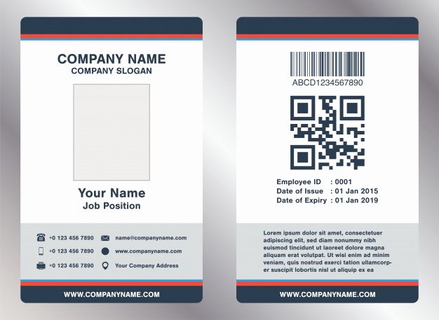 Employee Id Card Template Free Download Luxury Simple Landscape Employee Id Card Template Vector Vector