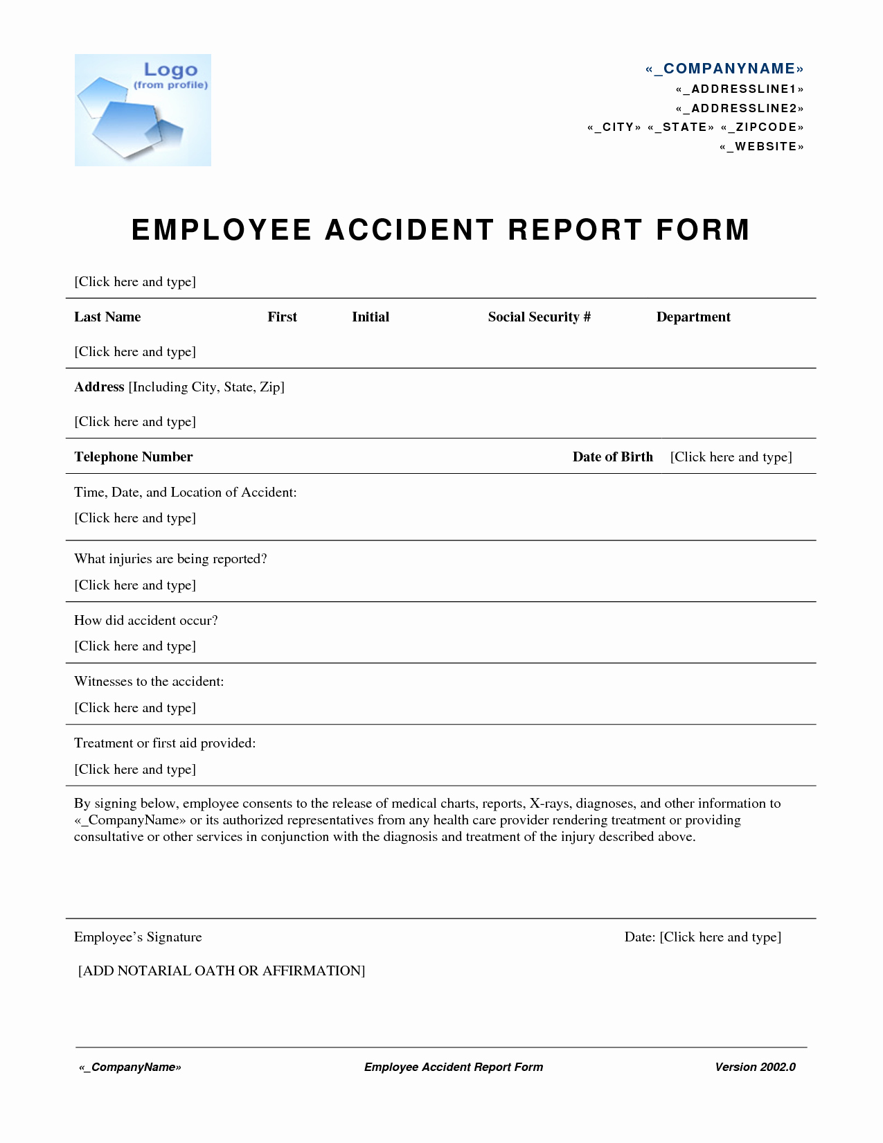 Employee Injury Report Elegant Best S Of Employee Accident Report form Employee