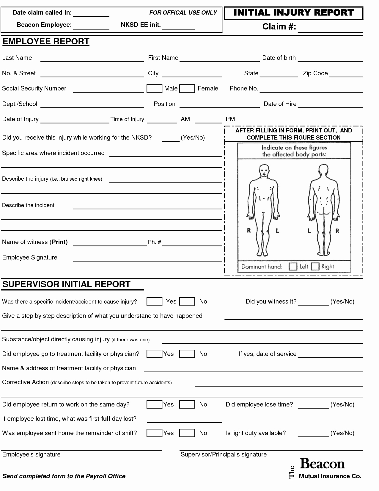 Employee Injury Report Fresh Best S Of Employee Injury Report form Employee