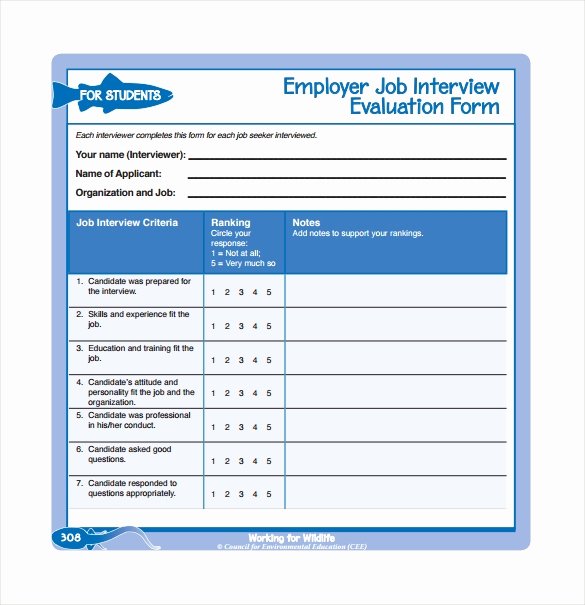 Employee Interview Evaluation form Lovely Interview Evaluation form 12 Download Free Documents In