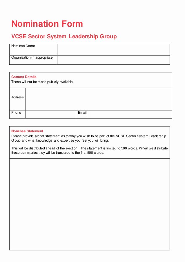 Employee Of the Month Nomination form Template Beautiful Nomination form Driverlayer Search Engine