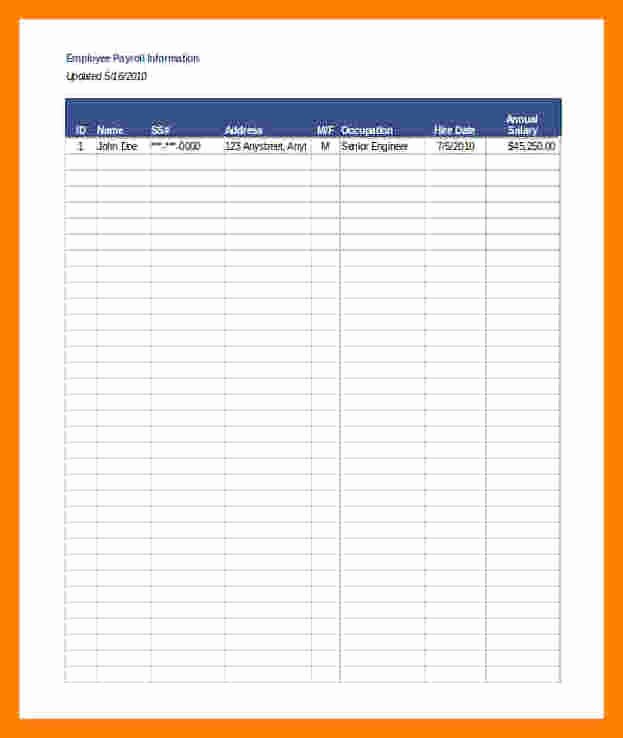 Employee Payroll Ledger Template Lovely 5 Payroll Ledger Sheets