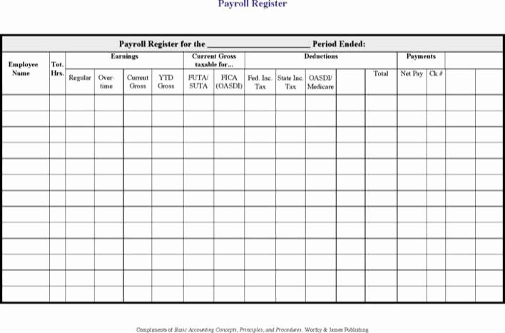 Employee Payroll Ledger Template New Download Employee Payroll Register Template for Free