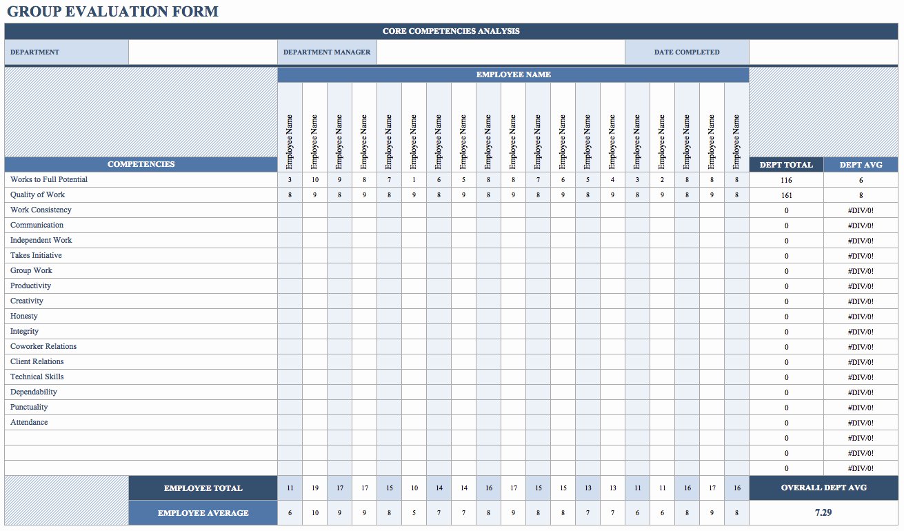 Employee Performance Evaluation form Excel Best Of Free Employee Performance Review Templates Smartsheet