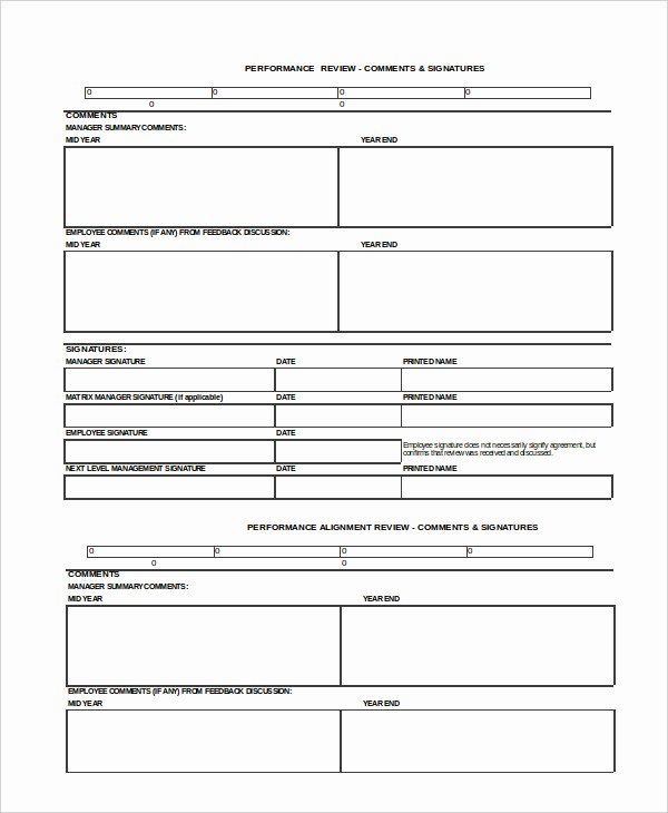 Employee Performance Evaluation form Excel Elegant Performance Review Example 9 Free Word Excel Pdf
