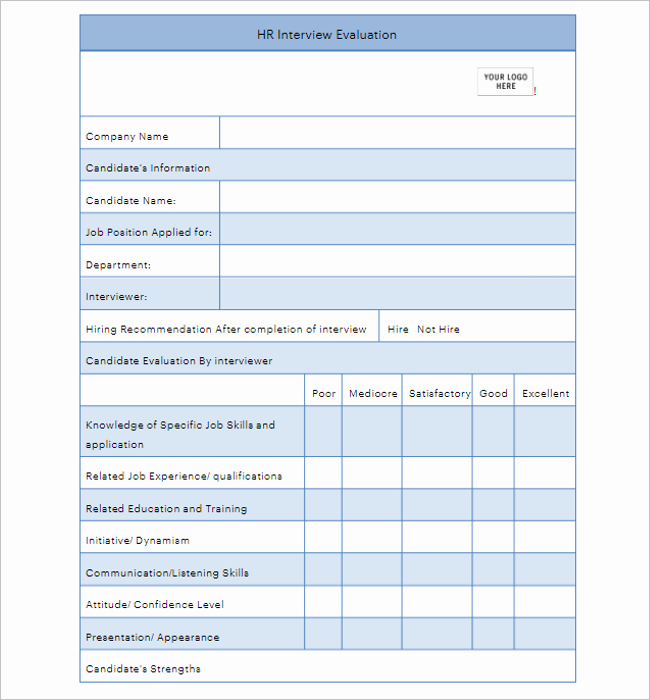 Employee Performance Evaluation form Excel Lovely 31 Employee Evaluation form Templates Free Word Excel