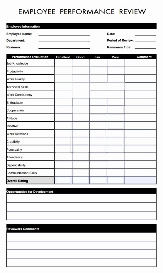 Employee Performance Evaluation form Excel Lovely 9 Staff Evaluation form Template Uoiuw