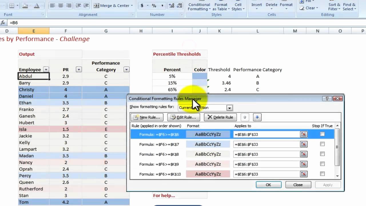 Employee Performance Evaluation form Excel Lovely How to Use Excel to Highlight Employee Performance Rating