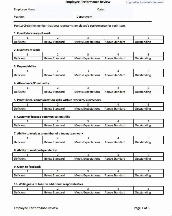 Employee Performance Evaluation form Excel Luxury 31 Employee Evaluation form Templates Free Word Excel