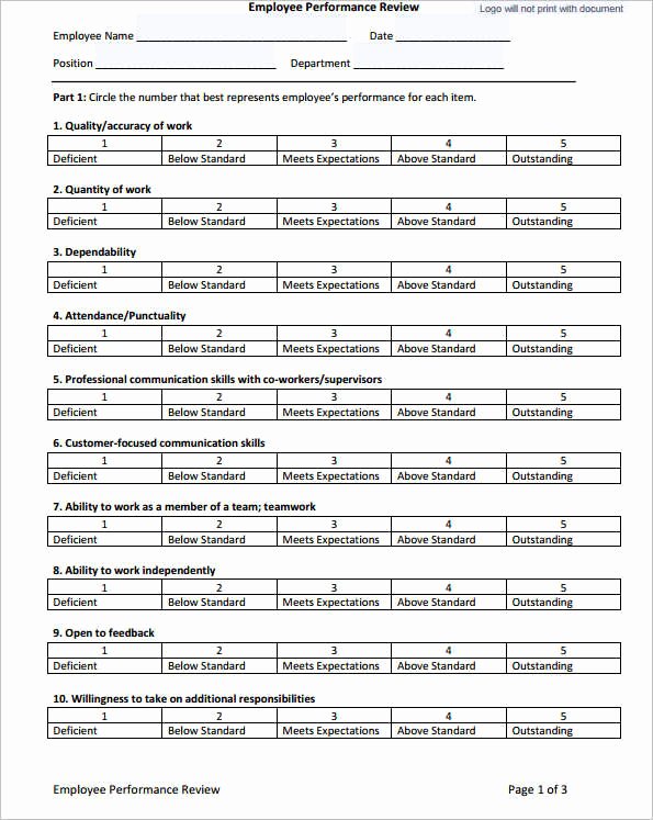 Employee Performance Evaluation form Excel Luxury 31 Employee Evaluation form Templates Free Word Excel