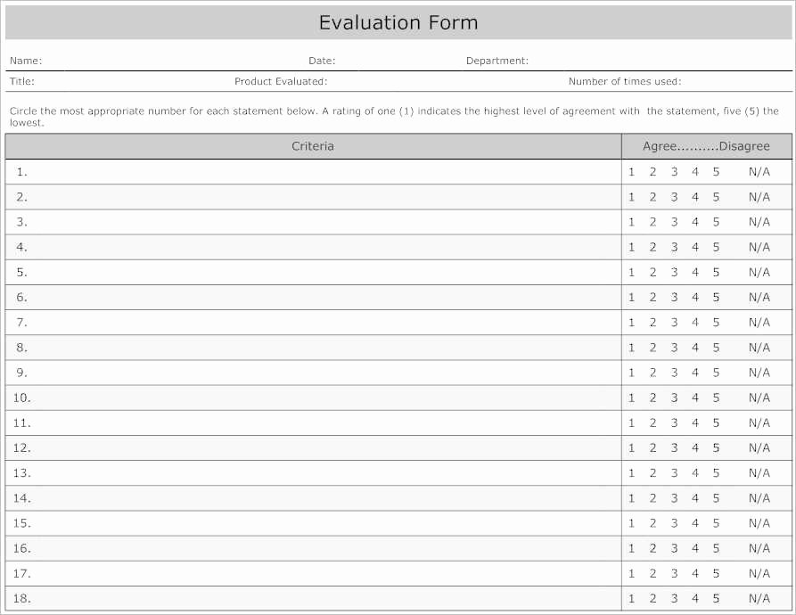 Employee Performance Evaluation form Excel Unique 31 Employee Evaluation form Templates Free Word Excel