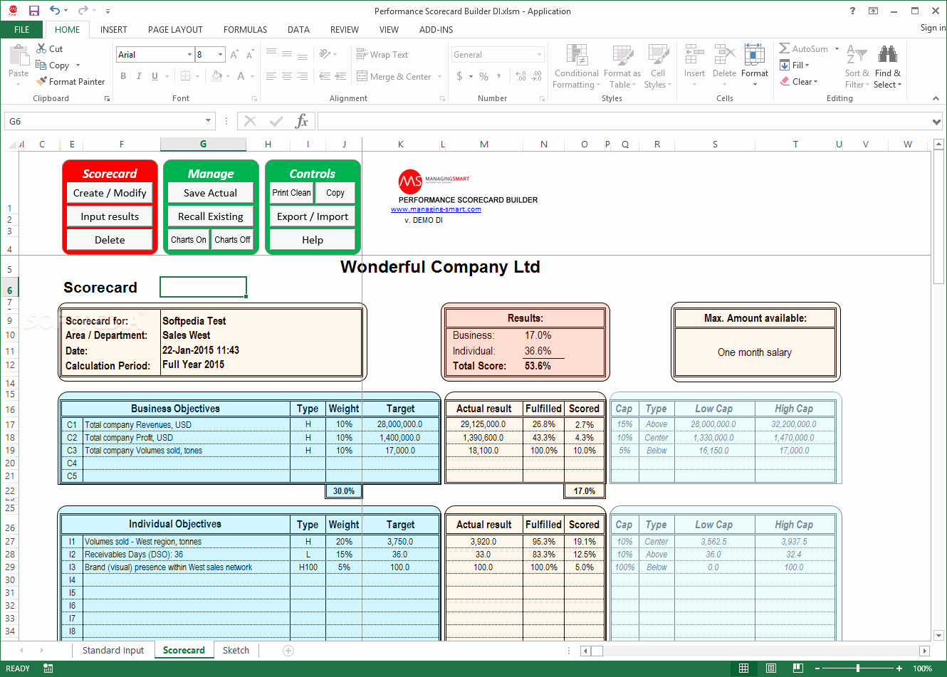 Employee Performance Evaluation form Excel Unique Download Performance Scorecard Builder 2 4 1 0