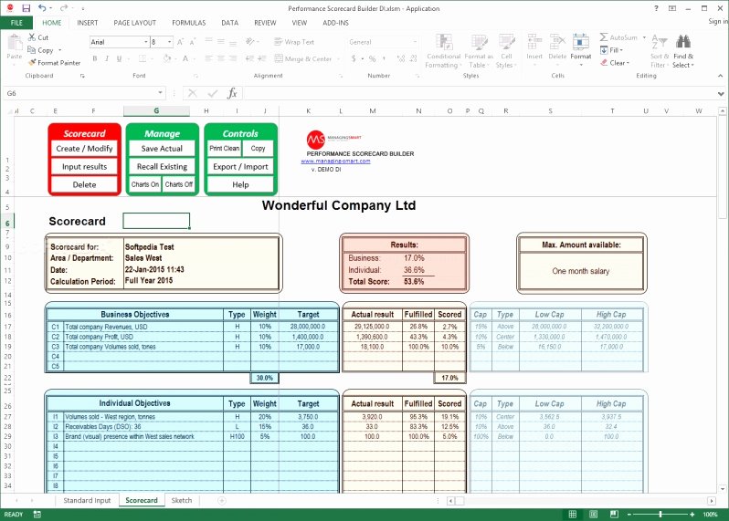 Employee Performance Scorecard Template Excel New Employee Performance Scorecard Template Excel oreofy