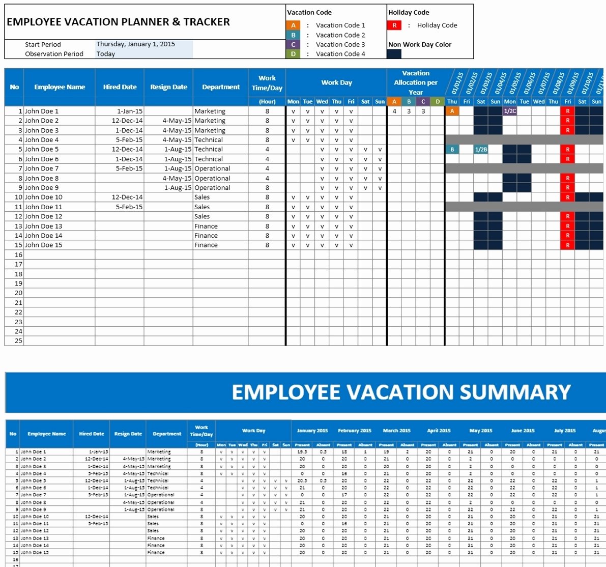 Employee Performance Tracking Template Excel Elegant Employee Vacation Planner Template Excel