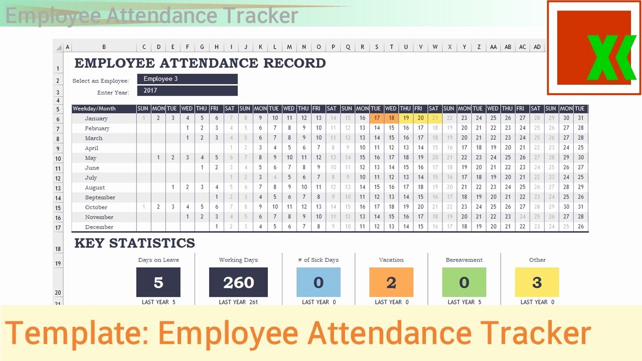 Employee Performance Tracking Template Excel Luxury Excel Template Employee attendance Tracker