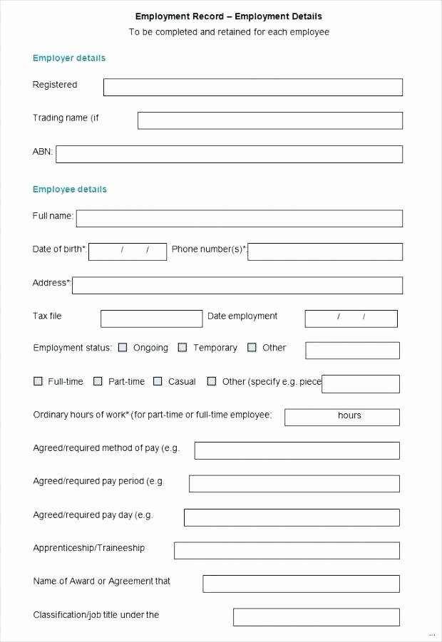 Employee Personnel File Template Beautiful Personal Information Template