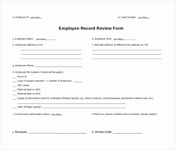 Employee Personnel File Template Elegant Employee Record Templates 26 Free Word Pdf Documents