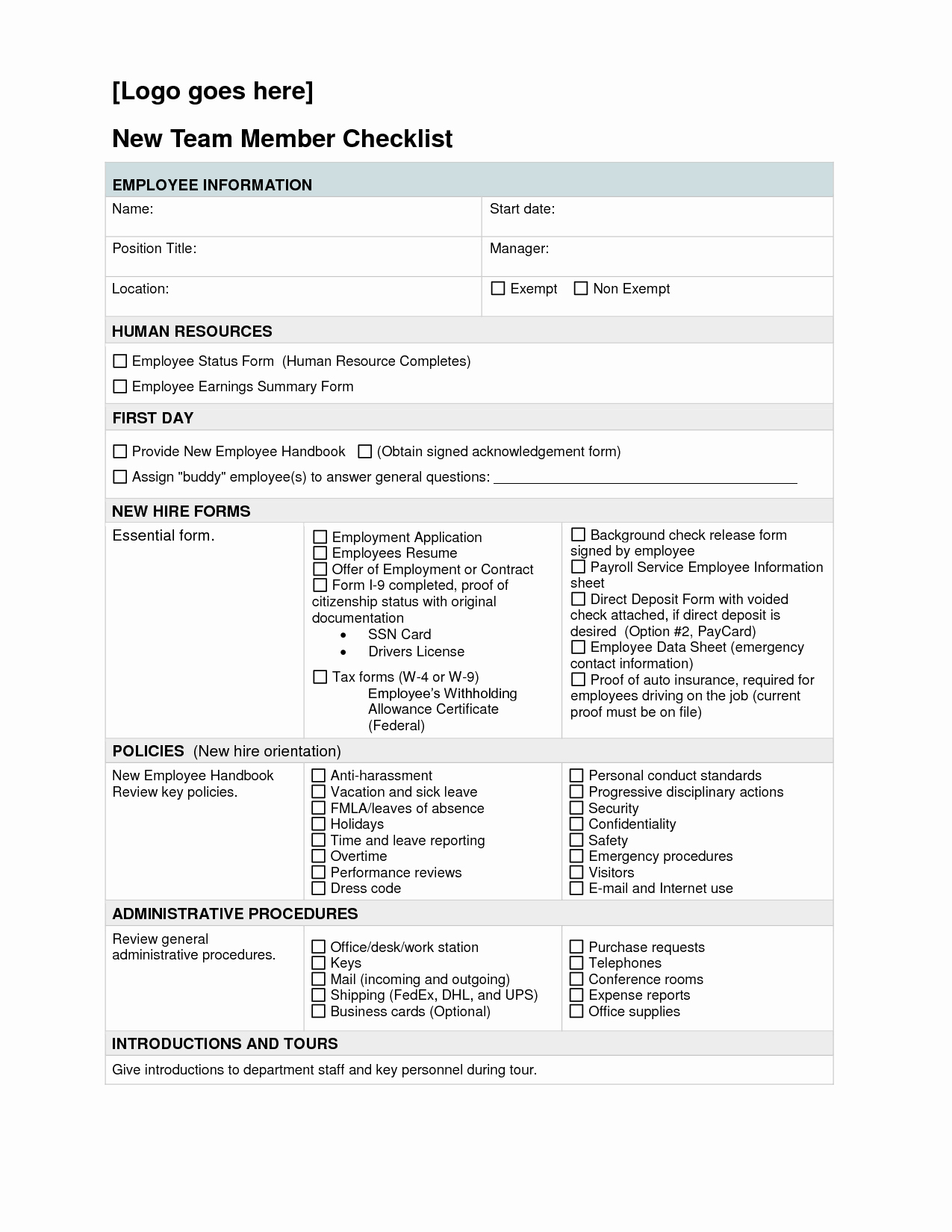 Employee Personnel File Template Elegant New Hire Checklist Full Version