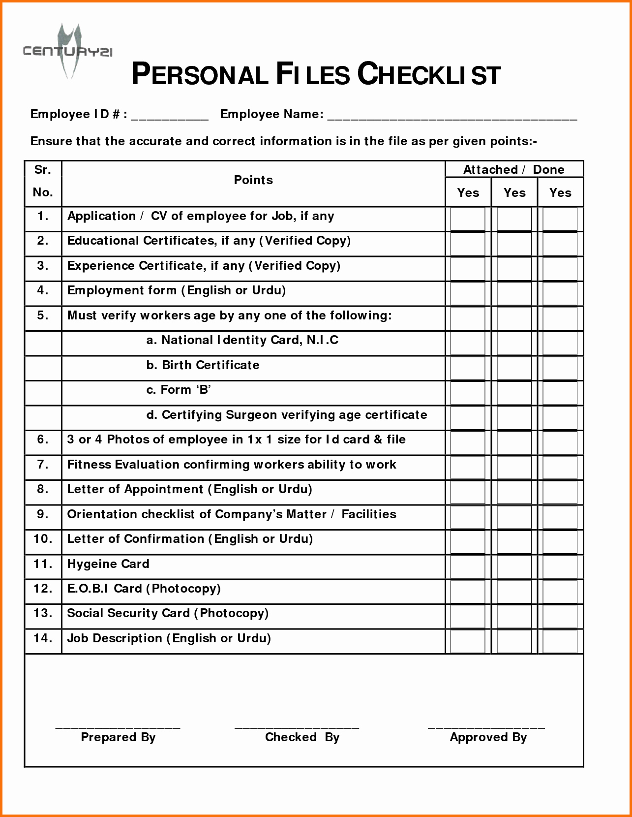 Employee Personnel File Template New Employee Personnel File Template