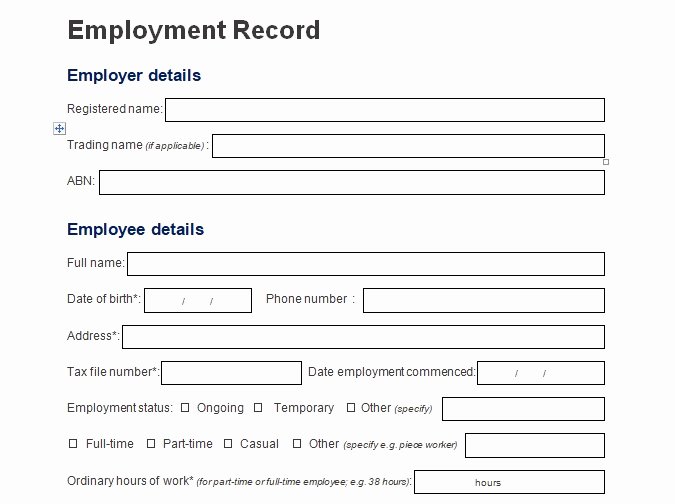 Employee Personnel File Template New Record Of Employee Information form format Word and Excel