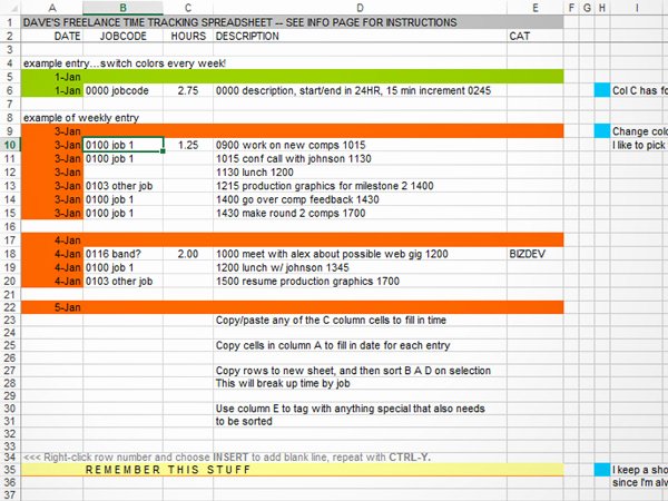 Employee Productivity Tracking Template Elegant Time Tracking In Excel Dave Seah