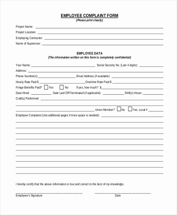 Employee Raise form Lovely Sample Plaint form 22 Free Documents In Word Pdf