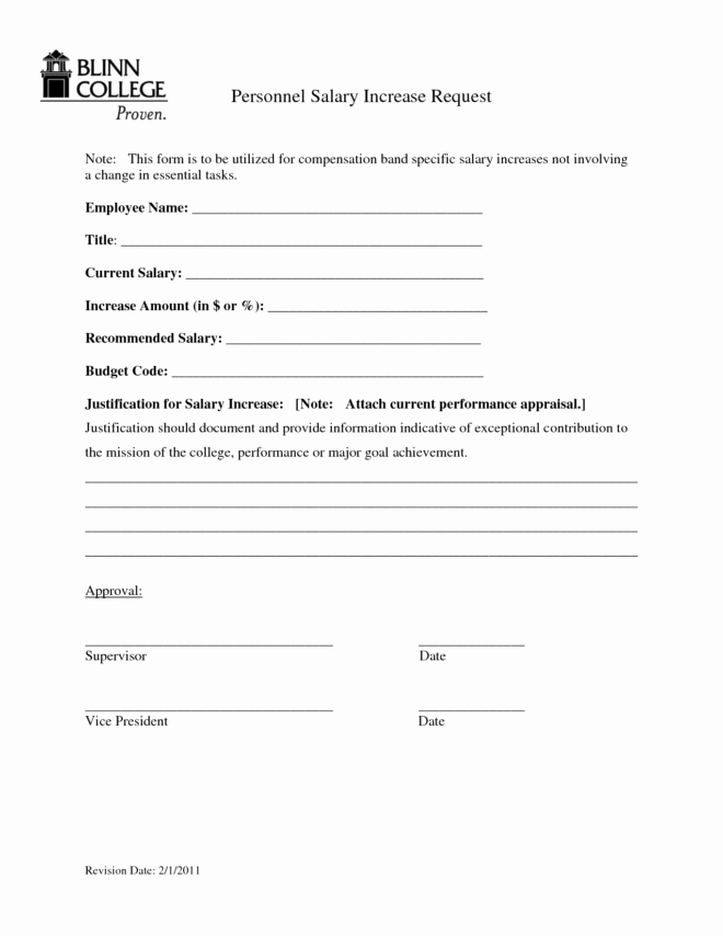 Employee Raise form Luxury Printable Faculty Salary Adjustment Pay form by Stariya