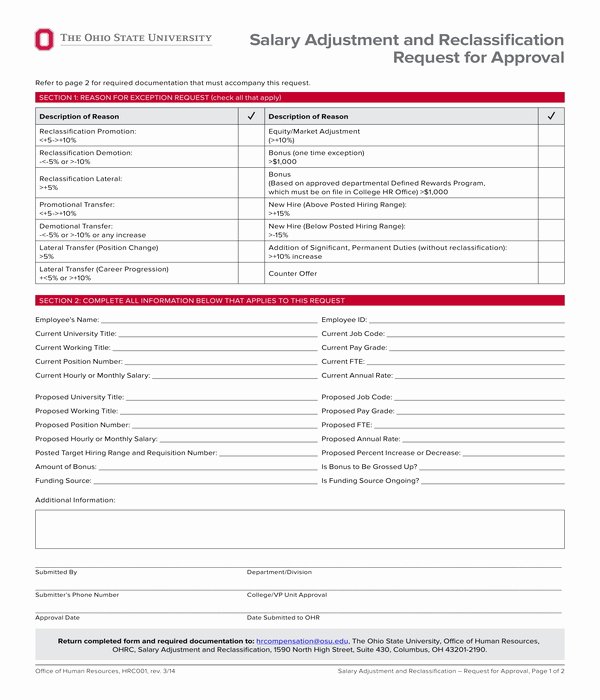 Employee Raise form Unique 7 Employee Pay Increase form