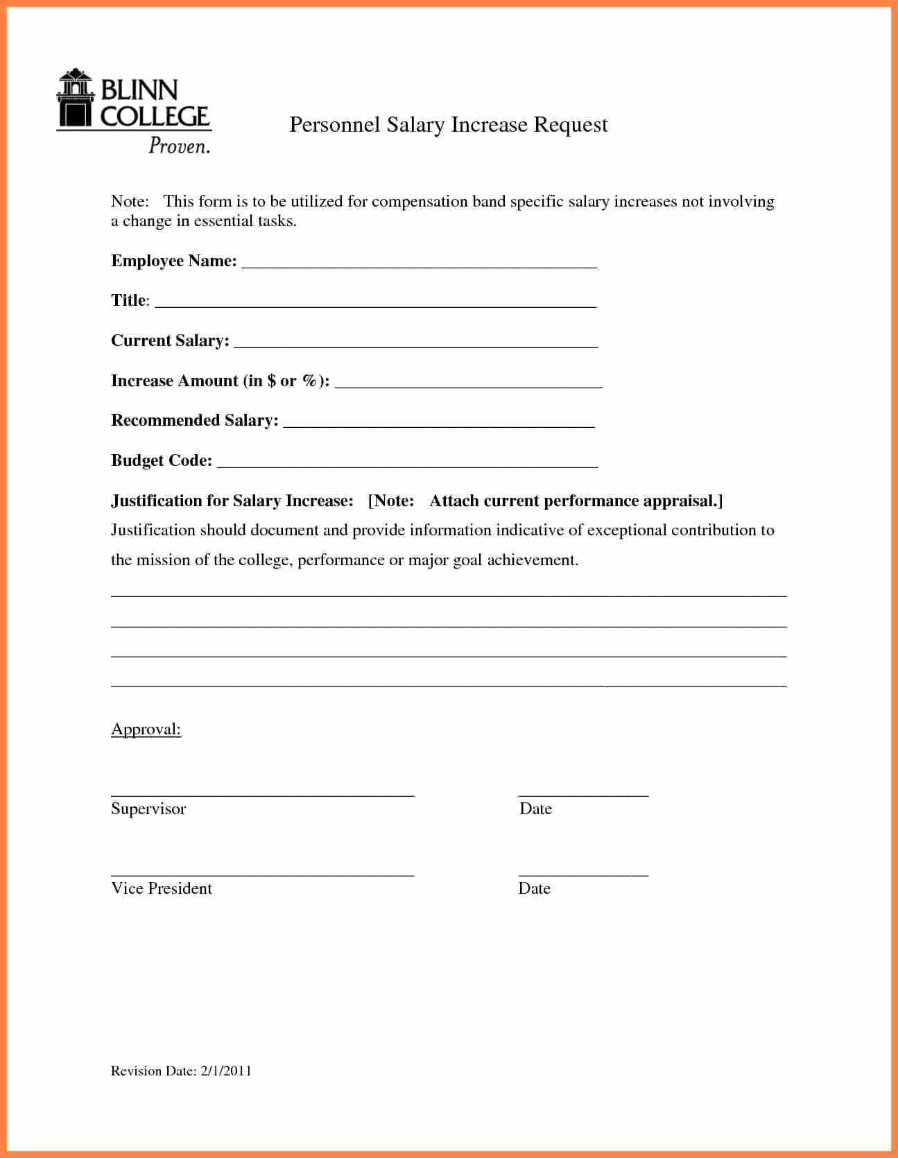 Employee Raise form Unique 7 Salary Review Template