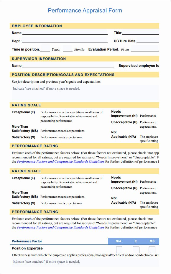 Employee Raise form Unique Employee Evaluation form Sample – 10 Free Examples format