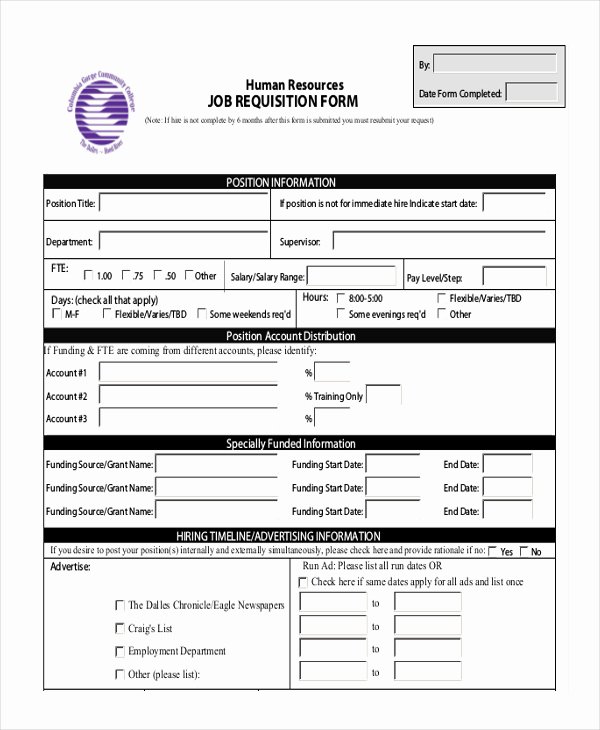 Employee Requisition form Lovely Position Requisition form Template Alfonsovacca