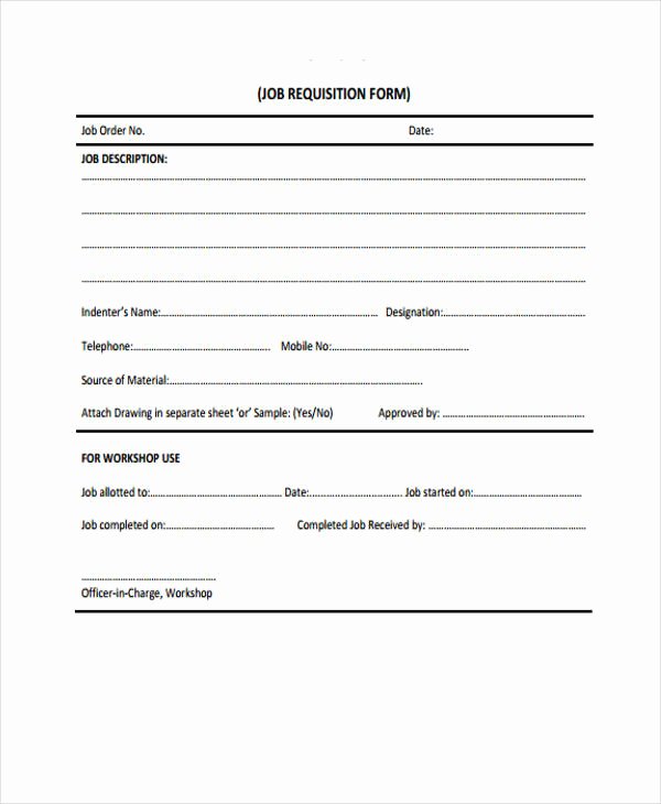 Employee Requisition form Lovely Sample Requisition forms