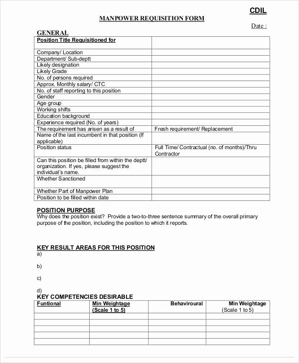Employee Requisition form Sample Awesome Requisition form Example