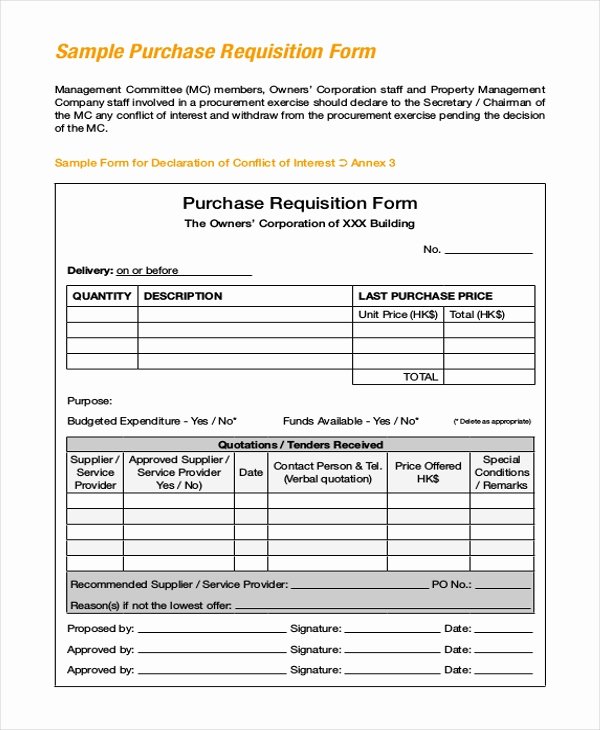 Employee Requisition form Sample Beautiful Sample Purchase Requisition forms 8 Free Documents In