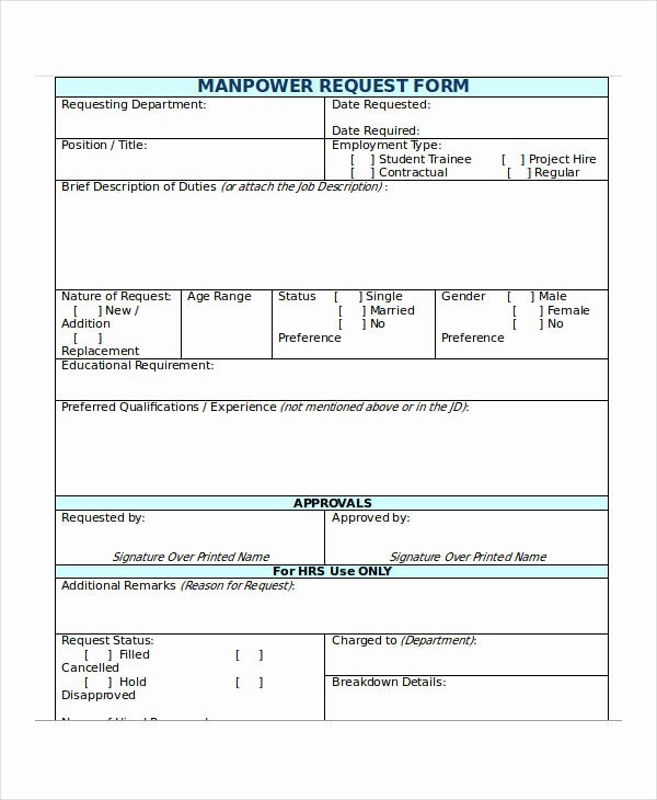 Employee Requisition form Sample Inspirational 32 Requisition forms In Doc