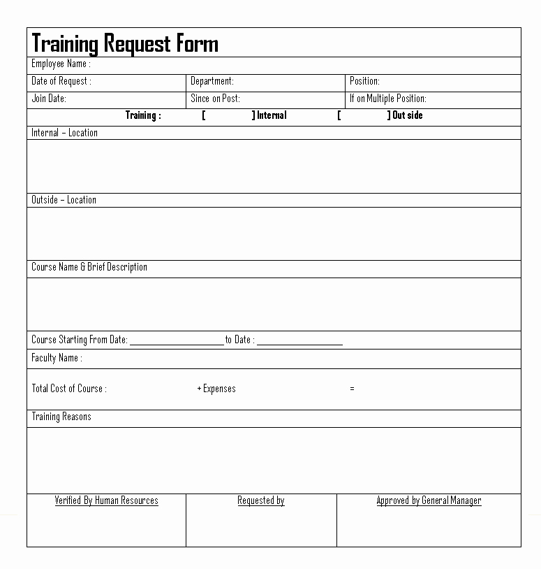 Employee Requisition form Template Best Of Employee Training Request