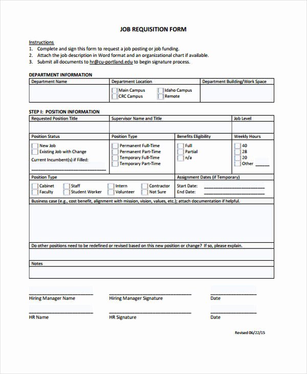 Employee Requisition form Template Best Of Sample Requisition forms