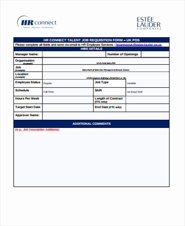 Employee Requisition form Template Elegant 43 Free Requisition forms