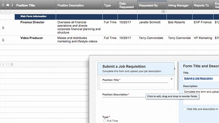 Employee Requisition form Template Luxury Smartsheet