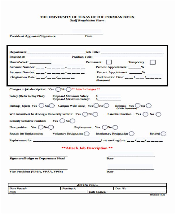 Employee Requisition form Template Unique 40 Sample Requisition form In Pdf
