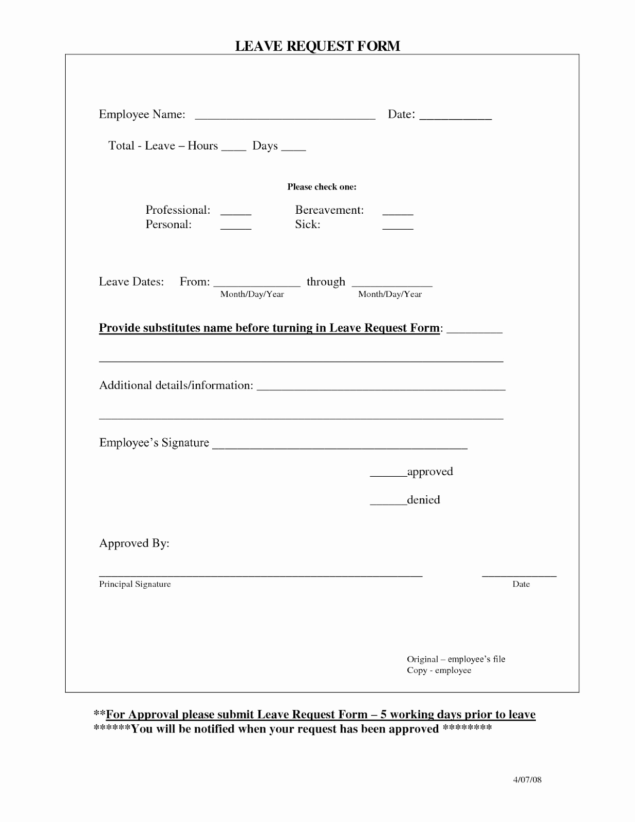 Employee Requisition form Template Unique Employee Time Off Request From Template Excel Template