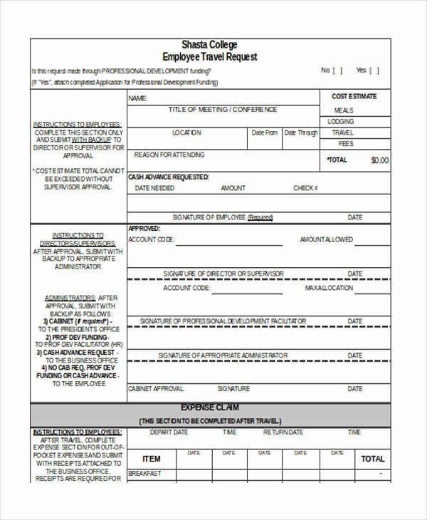 Employee Requisition forms Awesome Travel Requisition form for Employees