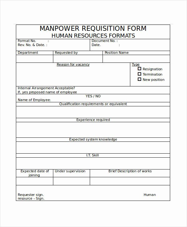 Employee Requisition forms Lovely 32 Requisition forms In Doc