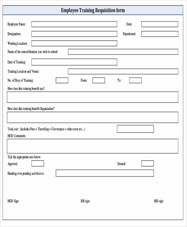 Employee Requisition forms Unique Requisition form Example