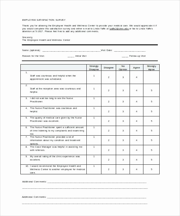 Employee Satisfaction Survey Questionnaire Doc Unique Employee Satisfaction Survey Template Free