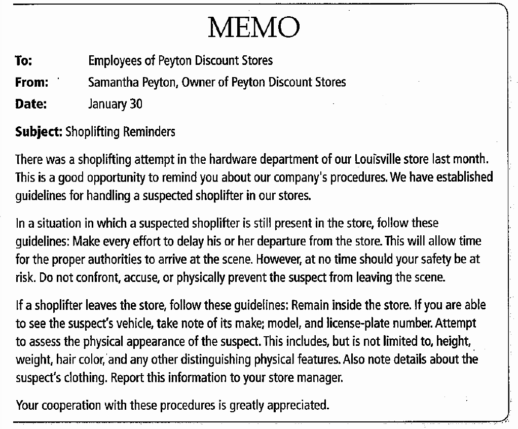Employee theft Policy Sample Lovely 187 188 Employee Memo Shoplifting