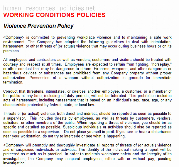 Employee theft Policy Sample Lovely Sample Human Resources Policies Sample Procedures for