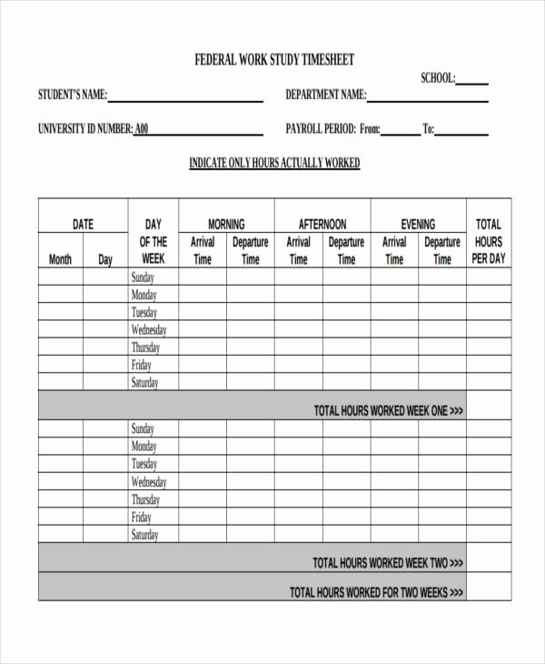 Employee Time Study Template Beautiful 34 Free Timesheet Templates