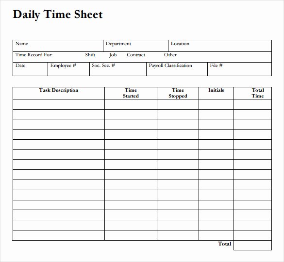 Employee Time Study Template Best Of Daily Time Sheet Printable Printable 360 Degree